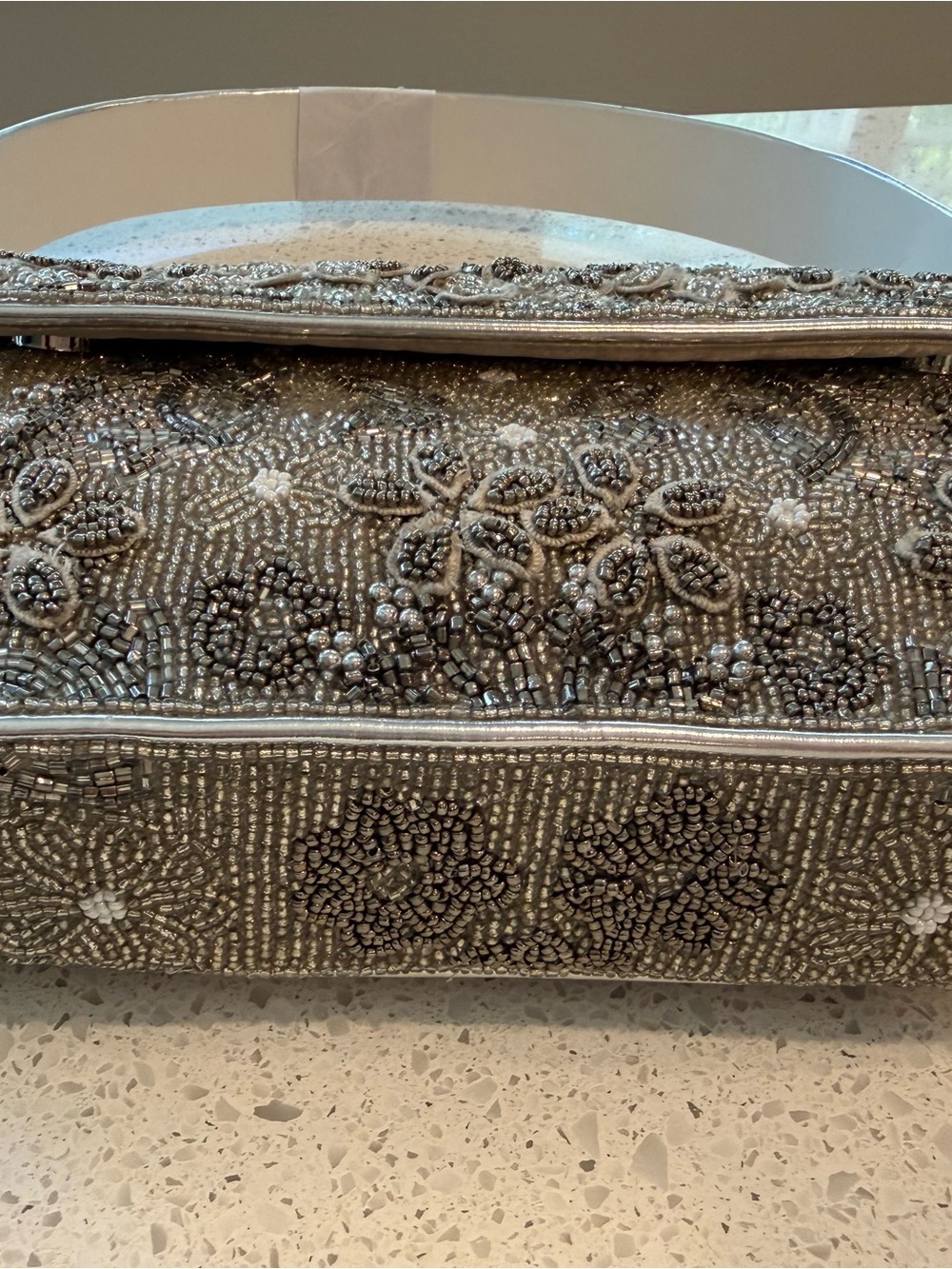 STAUD TOMMY BEADED SILVER GARDEN PARTY Shoulder Bag - Picture 9 of 15